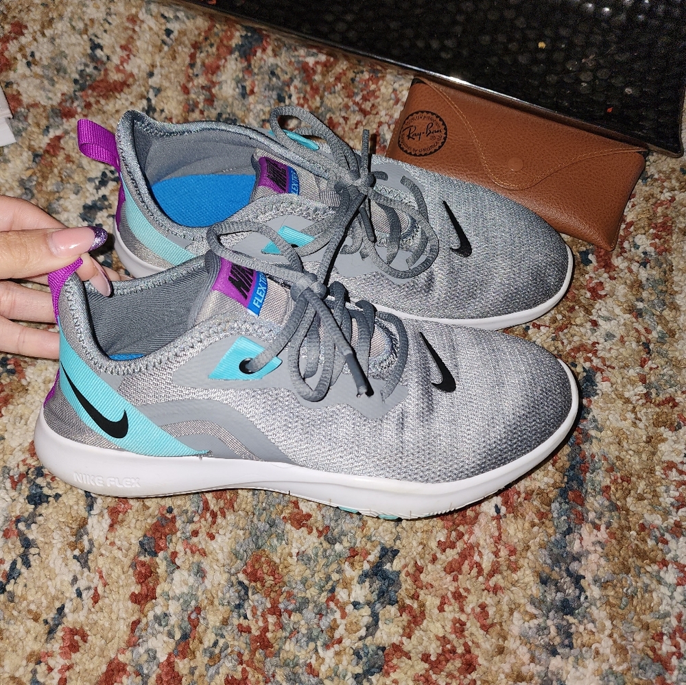 Nike grey and blue sneakers women nike sneakers